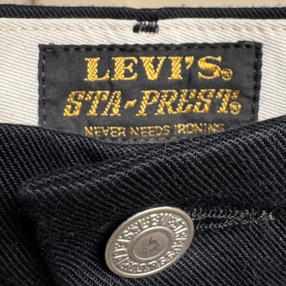Levi's Sta-Pressed Men's Black Cotton Blend Dress Pants - Straight Tailored Fit